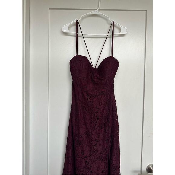 NWT Anthropologie BHLDN Emma Sweetheart Lace Gown in Dark Berry, Size 12 - Picture 15 of 16